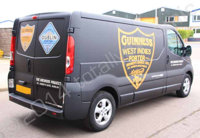 Renault Trafic fully vinyl wrapped in a printed van-wrap design for Guinness by Totally Dynamic Norfolk