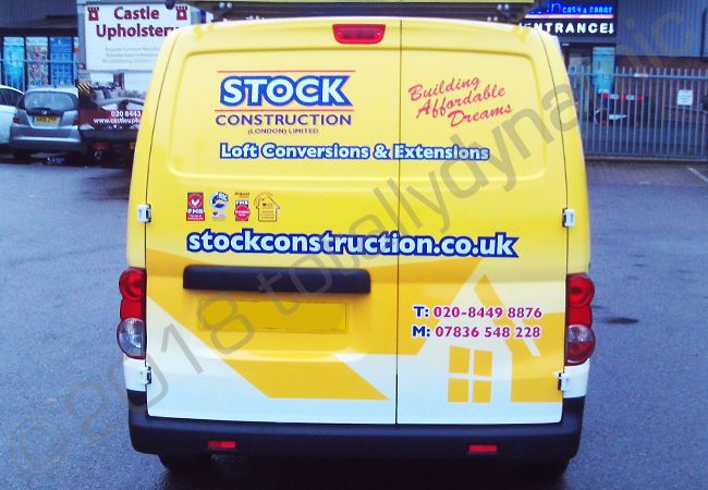Nissan NV200 vinyl wrapped for Stock Construction