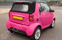 Smart car wrapped matt pink by Totally Dynamic North London