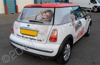 Mini wrapped in printed design for Coca Cola PR by Totally Dynamic North London