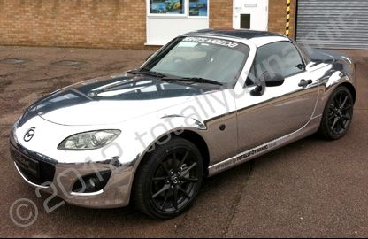 Mazda MX5 wrapped in chrome vinyl by Totally Dynamic Norfolk