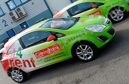 Vauxhall Corsas wrapped in full colour printed design by Totally Dynamic North London
