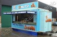 Catering trailer wrapped in full wrap for Go Donuts