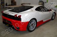 Ferrari wrapped with a printed wrap plus carbon fibre by Totally Dynamic Leicester