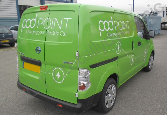 Nissan NV200 fully vinyl wrapped for Pod Point