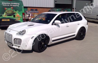 Porsche wrapped white by Totally Dynamic Leeds/Bradford