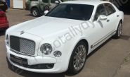 Bentley Mulsanne vinyl wrapped in a gloss white car wrap