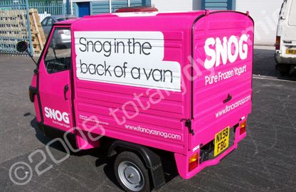 Piaggio van wrapped by Totally Dynamic North London