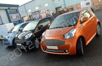 Aston Martin Cygnet fleet wrapped in printed vinyl designs by Totally Dynamic North London