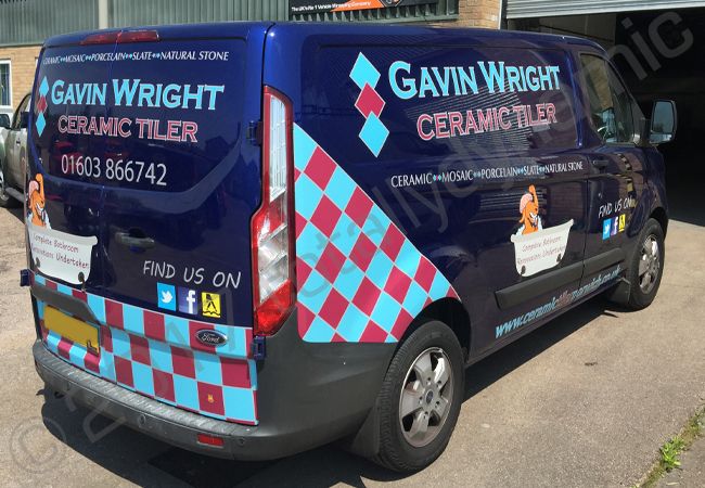 Ford Transit vinyl wrapped for Gavin Wright Ceramic Tiler