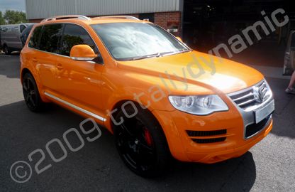 VW Touareg wrapped bright orange by Totally Dynamic South London