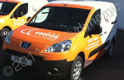 3 Peugeot Bipper Vans wrapped by Totally Dynamic Central Scotland