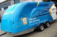 Trailer fully wrapped in printed design for the Olympic Torch Relay by Totally Dynamic South London