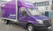 Mercedes Sprinter Luton Box van wrapped for Com Colour