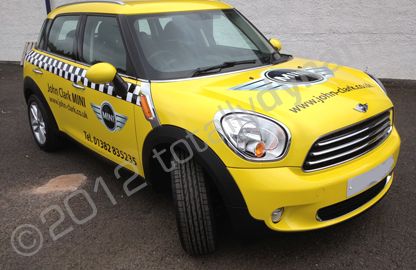 MINI Countryman wrapped in New York Taxi style design by Totally Dynamic Central Scotland