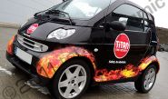 Smart Fortwo wrapped in printed wrap by Totally Dynamic South London