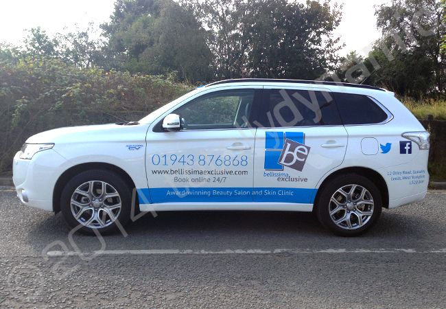 Mitsubishi Shogun part-wrapped in a vinyl car-wrap design for Belissima Exclusives by Totally Dynamic Manchester