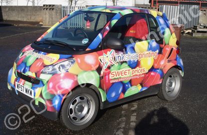 Smart Car Designed and wrapped by Totally Dynamic Central Scotland