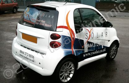Smart Fortwo wrapped in printed wrap by Totally Dynamic North London