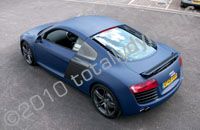 Audi R8 wrapepd matt blue by Totally Dynamic North London