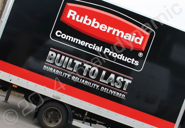 Nissan box van fully vinyl wrapped in a printed lorry wrap design by Totally Dynamic Leeds