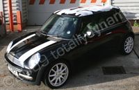 Mini with a wrapped camo roof and wing mirrors by Totally Dynamic Norwich