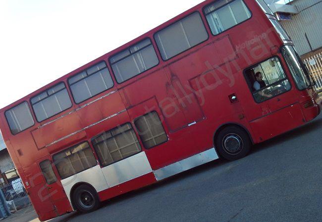 Double decker bus fully vinyl wrapped for Soap and Glory