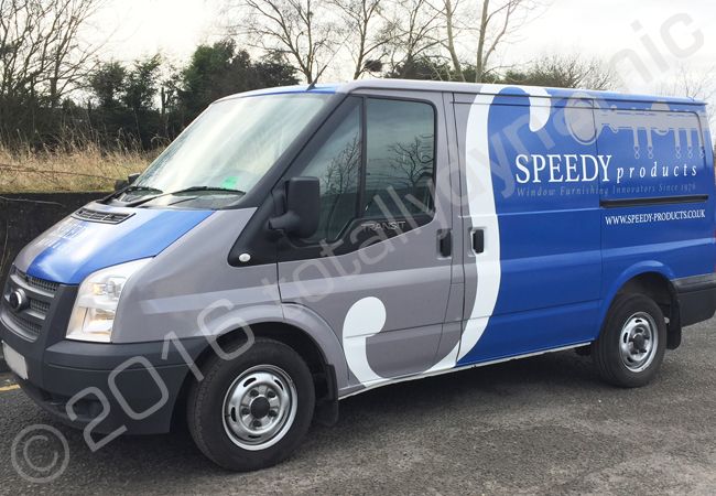Ford Transit vinyl wrapped for Speedy Products