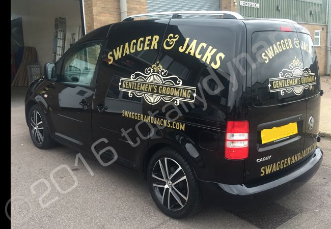 VW Caddy part-wrapped for Swagger and Jacks