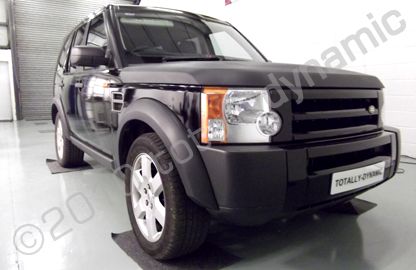 Landrover Discovery wrapped in gloss black and carbon fibre bonnet by Totally Dynamic Lincoln
