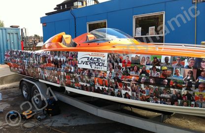 Race for Liverpool boat wrap by Totally Dynamic Southampton