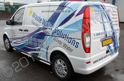 Fleet of vans wrapped for Waste Water Solutions by Totally Dynamic North London