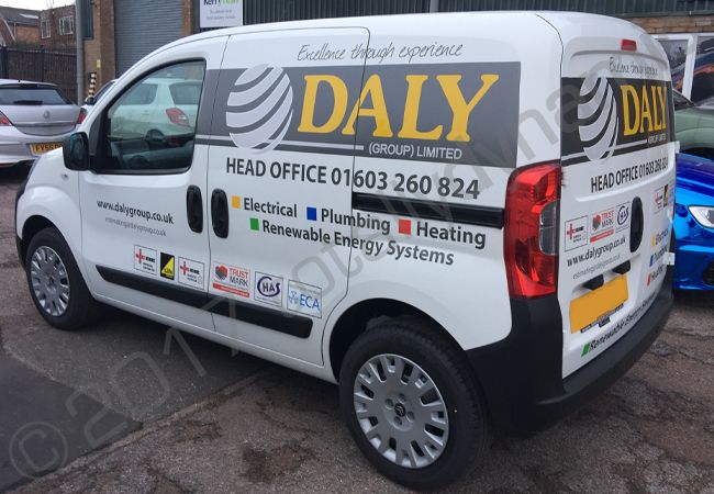 Citroen Berlingo with cut vinyl graphics for the Daly Group
