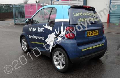Smart Car wrapped for White Hart Properties by Totally Dynamic North London