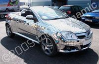 Tigra covered in real mirrors by Totally Dynamic North London