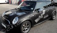 MINI Cooper wrapped in matt black with cut graphics by Totally Dynamic North London