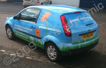 Fiesta vans (four) wrapped by Totally Dynamic Central Scotland