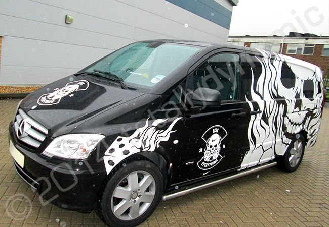Mercedes Vito van fully vinyl wrapped in a printed vehicle wrap design for NIKE by Totally Dynamic South London