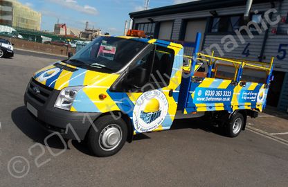 Ford Transit Pick-up Fleet for Hireman wrapped by Totally Dynamic North London