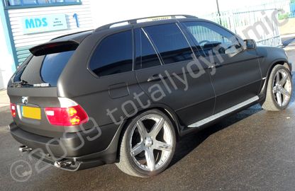BMW X5 wrapped matt black by Totally Dynamic North London