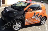Toyota IQ wrapped with printed and part matte wrap by Totally Dynamic South London