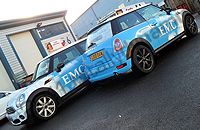 Minis wrapped in printed design by Totally Dynamic North London
