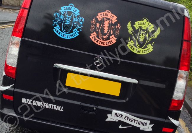 Mercedes Vito van fully wrapped for NIKE in a printed vehicle wrap design by Totally Dynamic Manchester