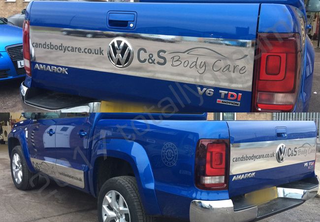 VW Amarok with chrome vinyl graphics