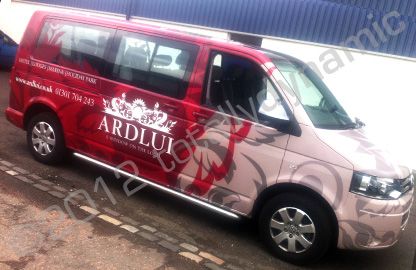 VW Transporter minibus fully wrapped in printed design by Totally Dynamic Central Scotland