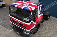 DAF CF cab fully wrapped in union flag design by Totally Dynamic South London