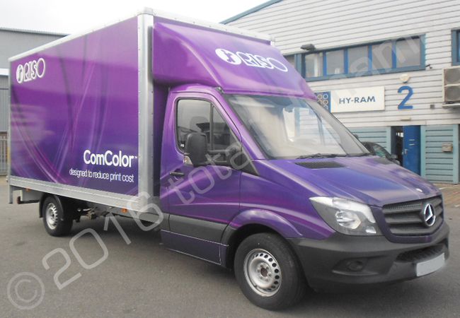 Mercedes Sprinter Luton Box van wrapped for Com Colour
