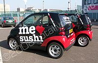 Fleet of Smart FourTwos wrapped by Totally Dynamic North London