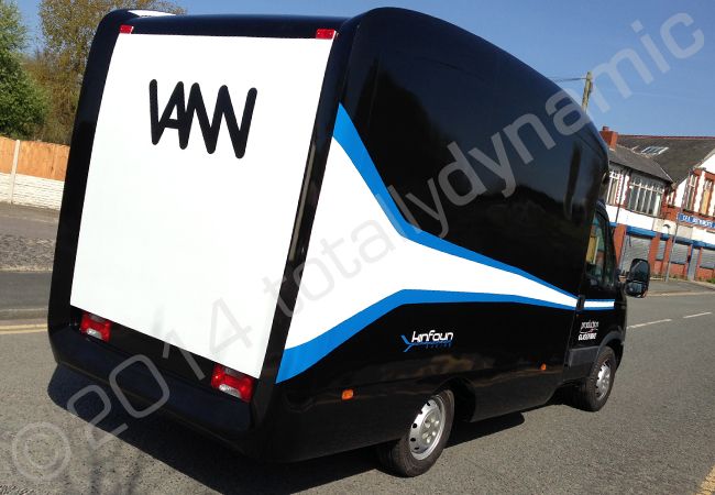 Converted Renault Master van fully wrapped in a printed vinyl vehicle wrap design by Totally Dynamic Manchester