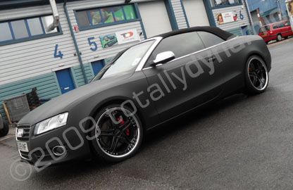 Audi A5 convertible wrapped matt black by Totally Dynamic North London